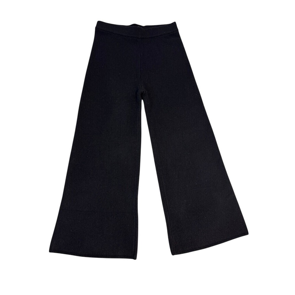 NSF Black Merino Wool Blend Wide Leg Knit Sweater Pants XL NWT High Rise Flared
